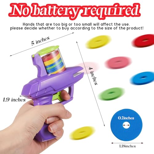 Sumind 2 Pcs Foam Disc Shooter Disc Launcher Zip Shot Shooter Blasters for Birthday Gifts Family Gatherings Games Outside Yard Activities RedPurple - Image 5