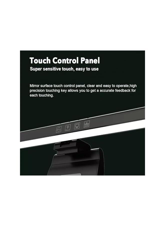 erorex Computer Monitor LED Light Bar,Computer Screen Monitor Lamp with Touch Control, 3 Color Temperature, No Screen Glare Dimmable e-Reading USB Powered Desk Lamp for Task/Home/Office (Black)  - Image 3