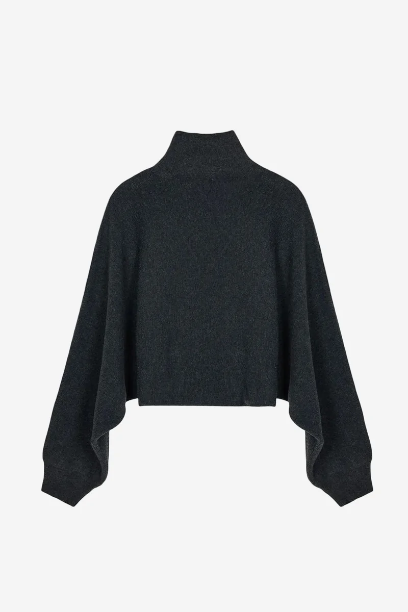DILVIN Women's Oversized Cropped Turtleneck Sweater