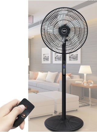 Pedestal Fan with Remote Control 5-Blade Oscillating Standing Fan - Adjustable Height Ultra Quiet 8 Speed 3 Winds Mode 9 Hour Timer LED Display 90° Pivoting Head Air Circulator Fan (Black) - pzsku/Z0C3CDB8DF2AEAD0065F5Z/45/_/1714016126/0008e7db-2dc9-4555-8237-d2df71e47248