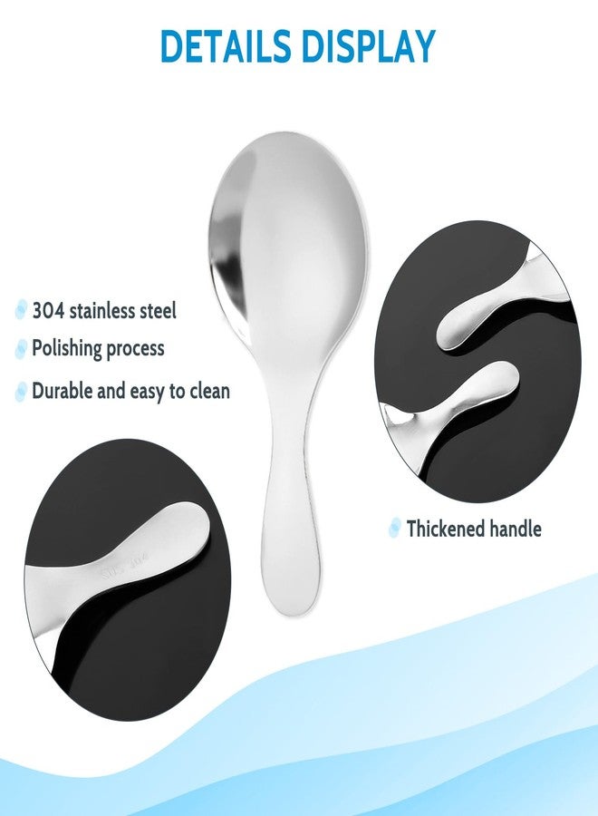 Hariendny 5 PCS Short Handle Spoons Silver Mini Scoops Stainless Spoons for Canisters Small Coffee Scoops Candy Scoops for Condiments Tea Desserts Coffee - Image 3