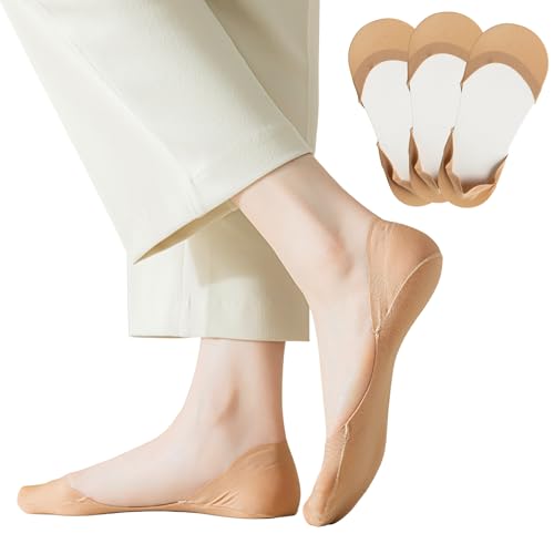 F Flammi No Show Socks Women Non-Slip Invisible Liner Socks Cotton for Flats Heels Pumps Lofers - Image 1