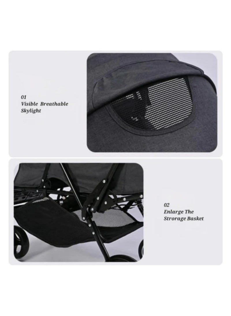 عربة أطفال مزدوجة توين تريكر باللون الرمادي - Image 5