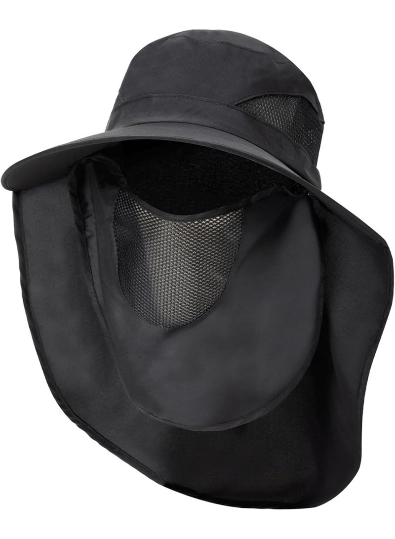 VUSIGN Outdoor Camping Cap – Lightweight Breathable Sun Protection Hat for Hiking, Trekking & Travel – Black, Unisex, Adjustable Fit – 51×40×10 cm –  VS4131-BK