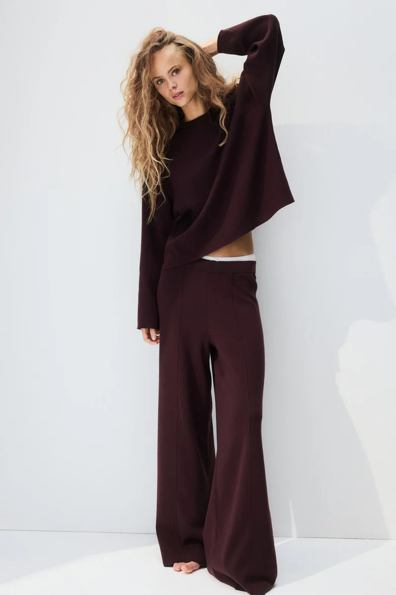 H&M Wide fine-knit trousers