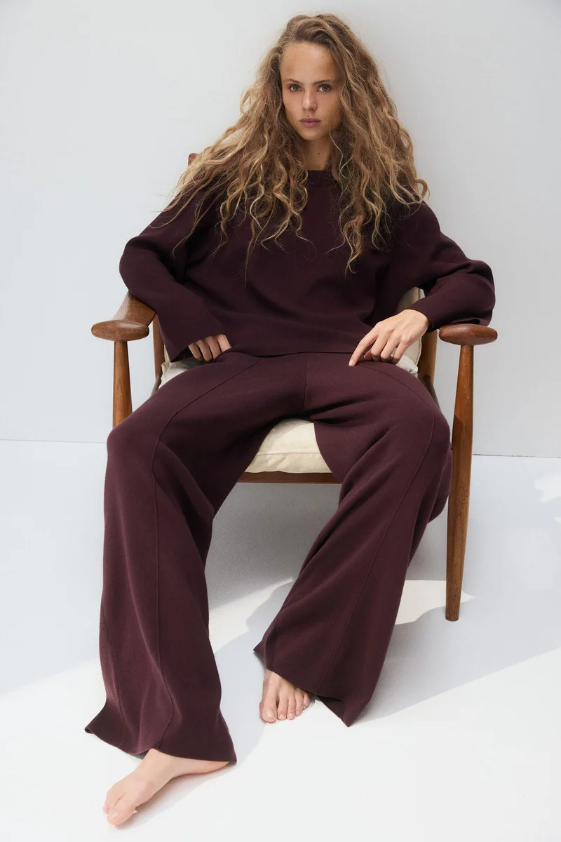 H&M Wide fine-knit trousers