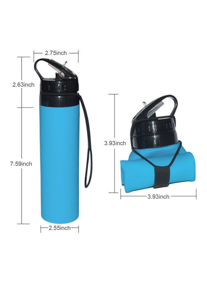 نيبمينينت زجاجة ماء قابلة للطي من السيليكون سعة 600 مل مع خفيفة الوزن مانعة للتسرب وخالية البيسفينول أيه مناسبة للمشي لمسافات طويلة والسفر والرياضات الخارجية أسود 27.2*6.5*7.2سم - Image 2