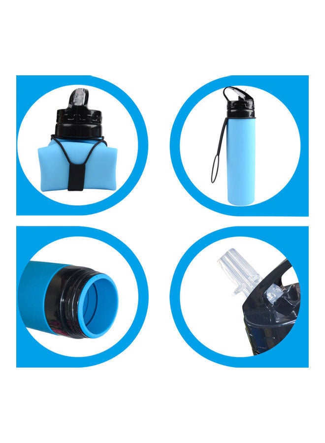 نيبمينينت زجاجة ماء قابلة للطي من السيليكون سعة 600 مل مع خفيفة الوزن مانعة للتسرب وخالية البيسفينول أيه مناسبة للمشي لمسافات طويلة والسفر والرياضات الخارجية أسود 27.2*6.5*7.2سم - Image 4