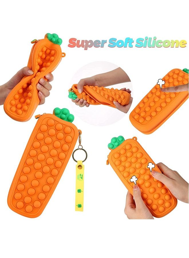 ISank Carrot Pop It Pencil Case,Pop It Bag for Girls Boys - Image 2
