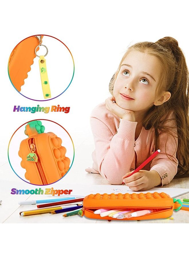 ISank Carrot Pop It Pencil Case,Pop It Bag for Girls Boys - Image 3