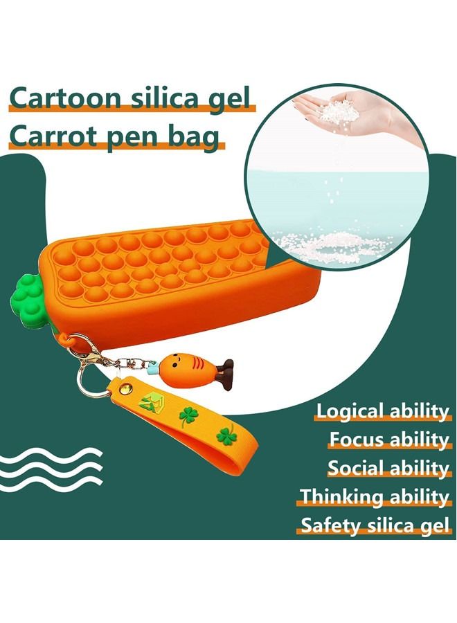 ISank Carrot Pop It Pencil Case,Pop It Bag for Girls Boys - Image 4
