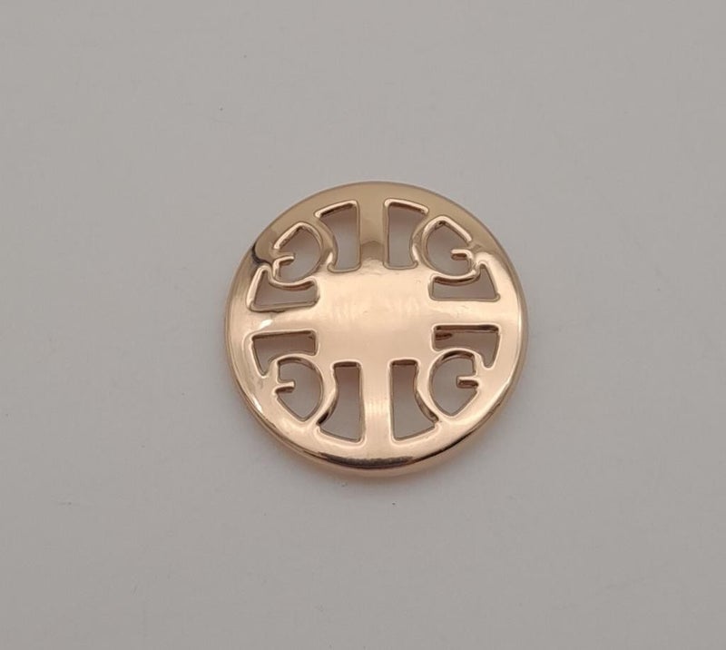 Angel Çanta Aksesuar Angel Bag Accessory 3 cm Round Model Patterned Light Gold Plate Ornament  - Image 1