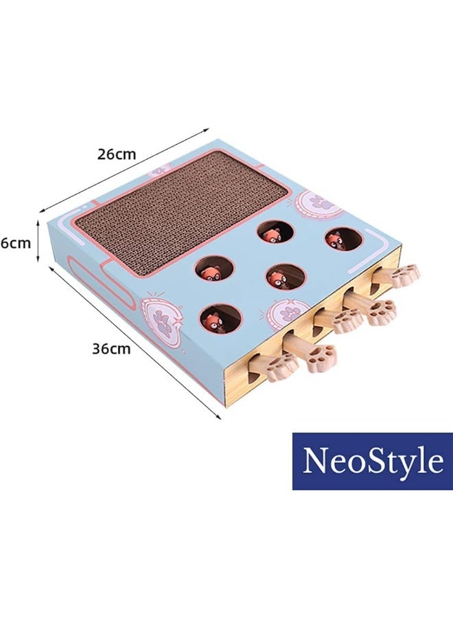 Neostyle NeoStyle 3 in 1 Cat Scratcher Toy Interactive, Corrugated Cardboard Cat Scratcher, Cat Games for Indoor Cats, Cat Enrichment Toys for Indoor Cats, Cat Whack a Mole Toy, Cat Laptop Toy - Image 3
