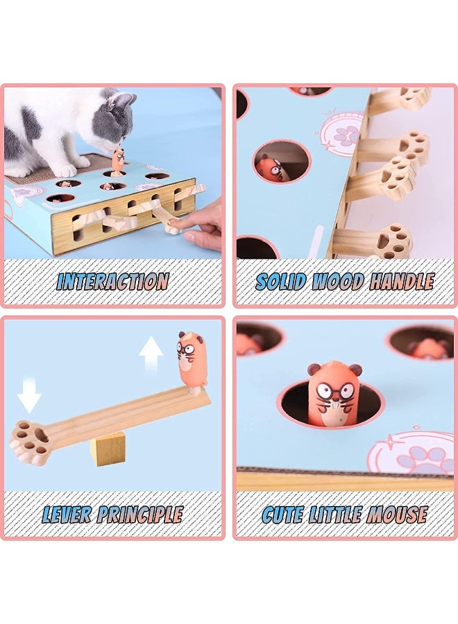 Neostyle NeoStyle 3 in 1 Cat Scratcher Toy Interactive, Corrugated Cardboard Cat Scratcher, Cat Games for Indoor Cats, Cat Enrichment Toys for Indoor Cats, Cat Whack a Mole Toy, Cat Laptop Toy - Image 2