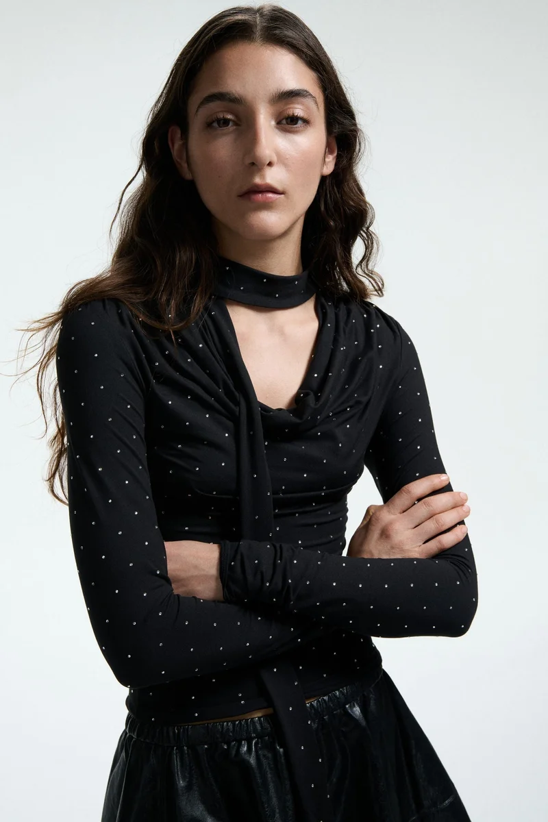 H&M Scarf-detail top