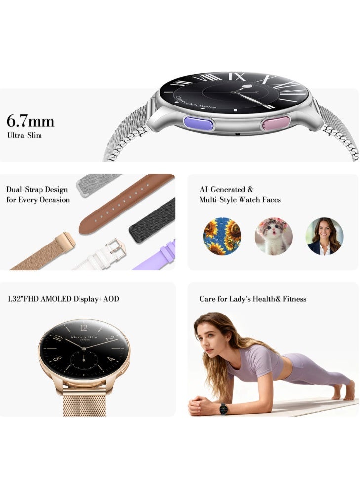 KIESLECT Elfin – Ultra-Thin Smartwatch, 1.32" AMOLED Display, BT Calling, Health Tracking and 10-Day Battery - Image 5