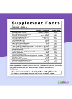 BariMelts Multivitamin with Iron - Fast Melting Bariatric for Post Gastric Bypass and Sleeve Gastrectomy Surgery Patients, Vitamins 60 Tablets  - Image 4