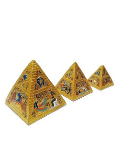 Generic Pharaonic Pyramids with Hieroglyphic Paintings, Gold 