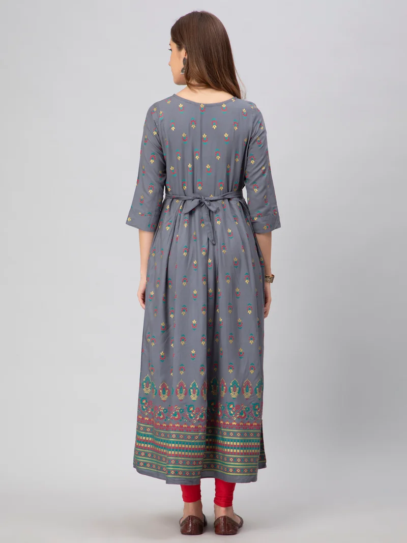CEE 18 Women's Cotton Rayon A-Line Maternity Feeding Kurti with Zippers
