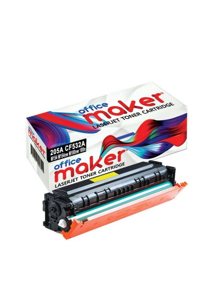 Office Maker LaserJet Toner Cartridge Kit 205A|CF532A Yellow - Image 1