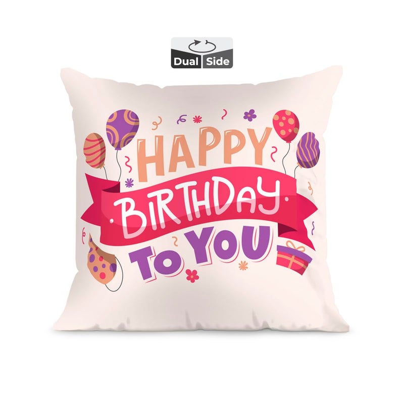 Brizberry Designer Decorative Premium Throw Pillow Cushion Gift Unique Thoughtful Happy Birthday for him her Boy Girl with Premium Filler Cushion 16 inch x 16 inch Design 10