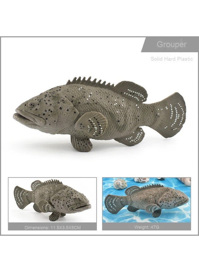 NIBEMINENT Realistic Marine Life Models - Anglerfish, Ribbonfish, Frogfish, and Grouper Decorative Desk Ornaments