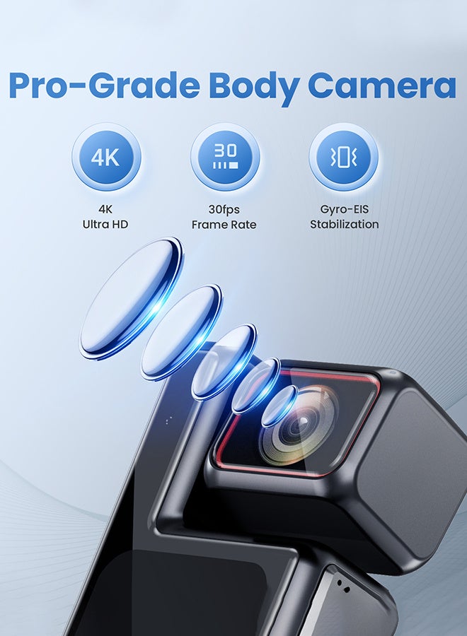 4K Pocket Vlogging Camera Featuring 1.6-Inch CMOS, 4K/120fps Video, 6-Axis Stabilization, IP65 Waterproof, 3000mah Battery, Rotating Touchscreen - Ideal for Photography and YouTube Videos - Image 3