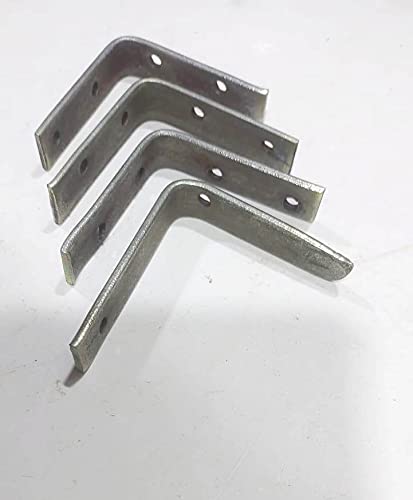 FTE 25x25 inch Right Angles L Angles Clamps Brackets Made of Strong 2mm Iron bar Brass Coated A Set of 4 Pieces for shelve Support with Double Hole Size 6x6 cm - Image 3