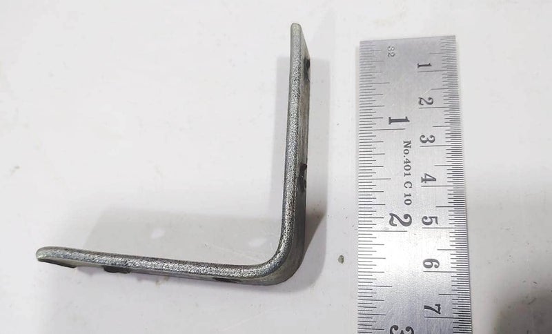 FTE 25x25 inch Right Angles L Angles Clamps Brackets Made of Strong 2mm Iron bar Brass Coated A Set of 4 Pieces for shelve Support with Double Hole Size 6x6 cm - Image 2