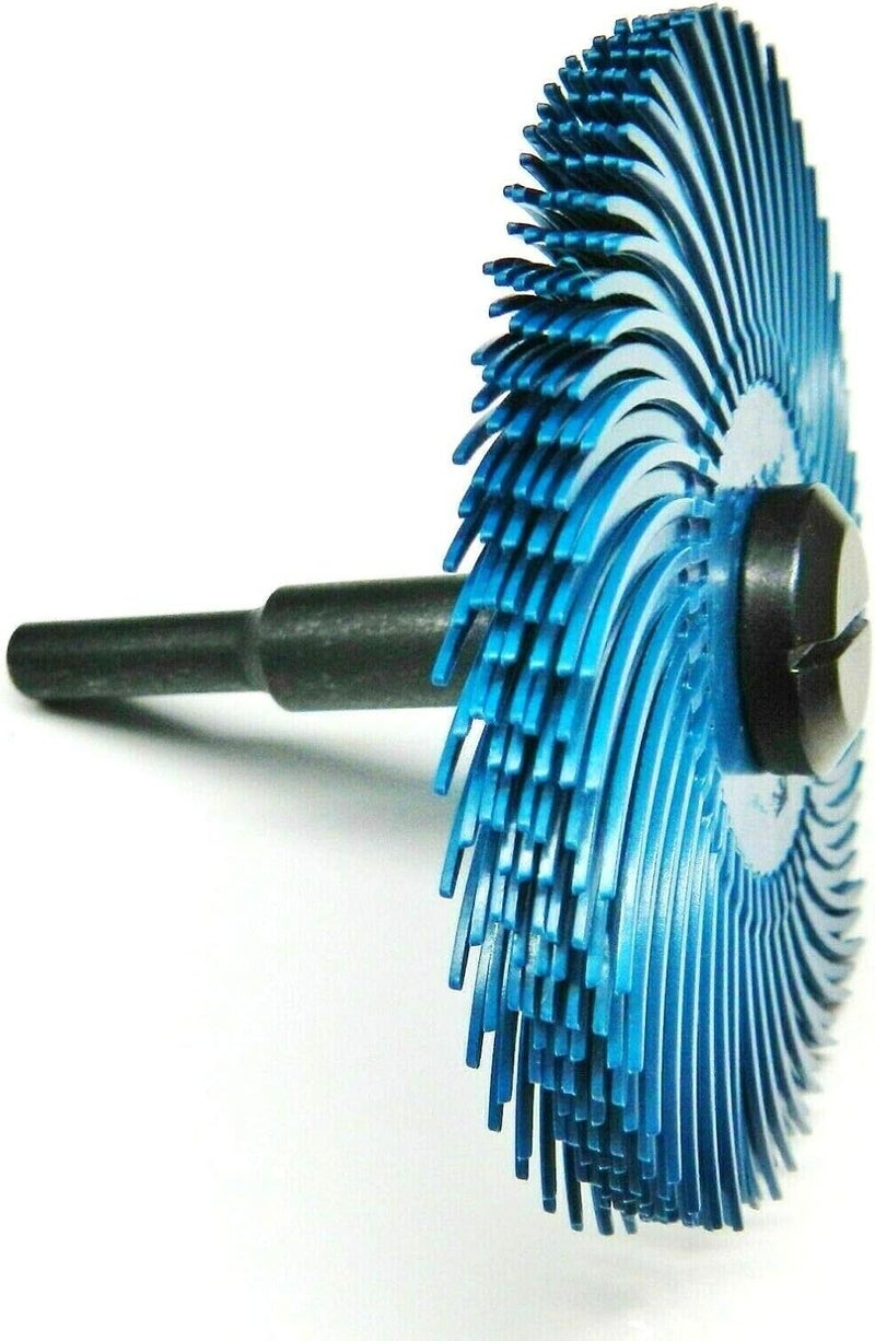JTS 3M Radial Bristle Disc 3" 400 Grit Blue with 1/4" Mandrel 6 Brushes and Arbor Set by Jets - Image 2