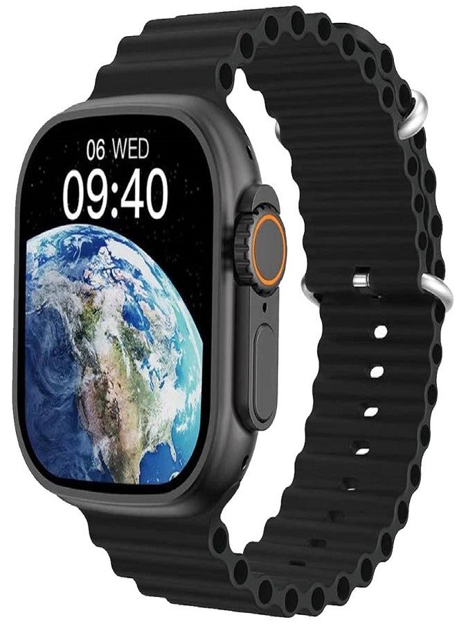 W&O X9+ ULTRA 2 Series 9 SUPER AMOLED Display Open AI Chat GPT GPS NFC Bluetooth V5 Call Wireless Charger Black - Image 2