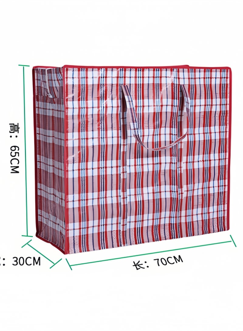 كيفن مجموعة من 4 أكياس تخزين قوية للغسيل - أكياس كبيرة للنقل/التسوق بسحاب ومقابض - حقيبة تخزين قابلة لإعادة الاستخدام بسحاب، حقائب تنظيم من النايلون المتين متوسطة الحجم للأغطية والبطانيات والوسائد والأقمشة - Image 5