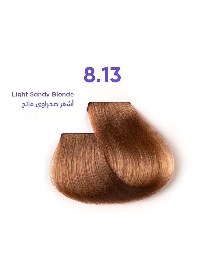 1B Hair Color Cream #8.13 Light Sandy Blonde – Permanent Beige Blonde Hair Dye with Tress Tones Tyrosine Complex | 100ml | Soft Golden-Ash Blonde | Long-Lasting Natural Glow for Light Blonde Hair - Image 1