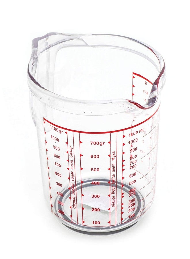 Tredoni 1100ml/1kg Sugar/Flour Measuring Cup/Jug, Non Slip Base Acrylic Plastic Pitcher - Image 2