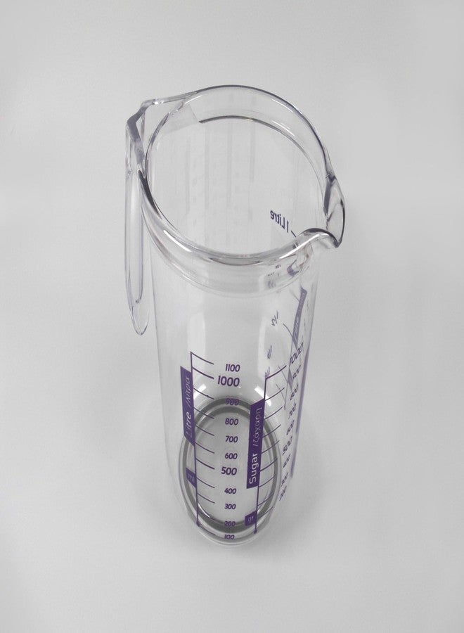 Tredoni 1100ml/1kg Sugar/Flour Measuring Cup/Jug, Non Slip Base Acrylic Plastic Pitcher - Image 4