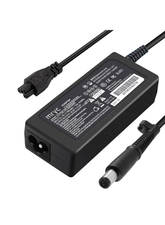 Mryc Hp Laptop Charger, 18.5V 3.5A 65W Universal, Compatible With Hp 520 2230S B1200 2530P N600, Computer Power Adapter Cable, Large Port With Pin
