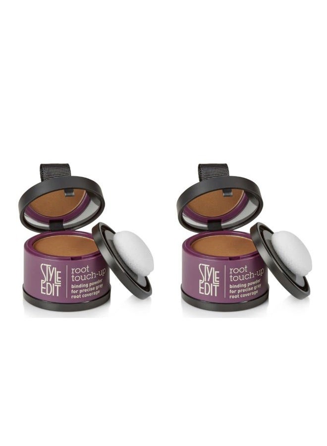 Style Edit Root Touch Up Powder for Medium Brown Hair | Cover Up Hair Color for Grays and Roots Coverage | Mineral Infused Binding Hairline Powder 2 Pack - Image 1