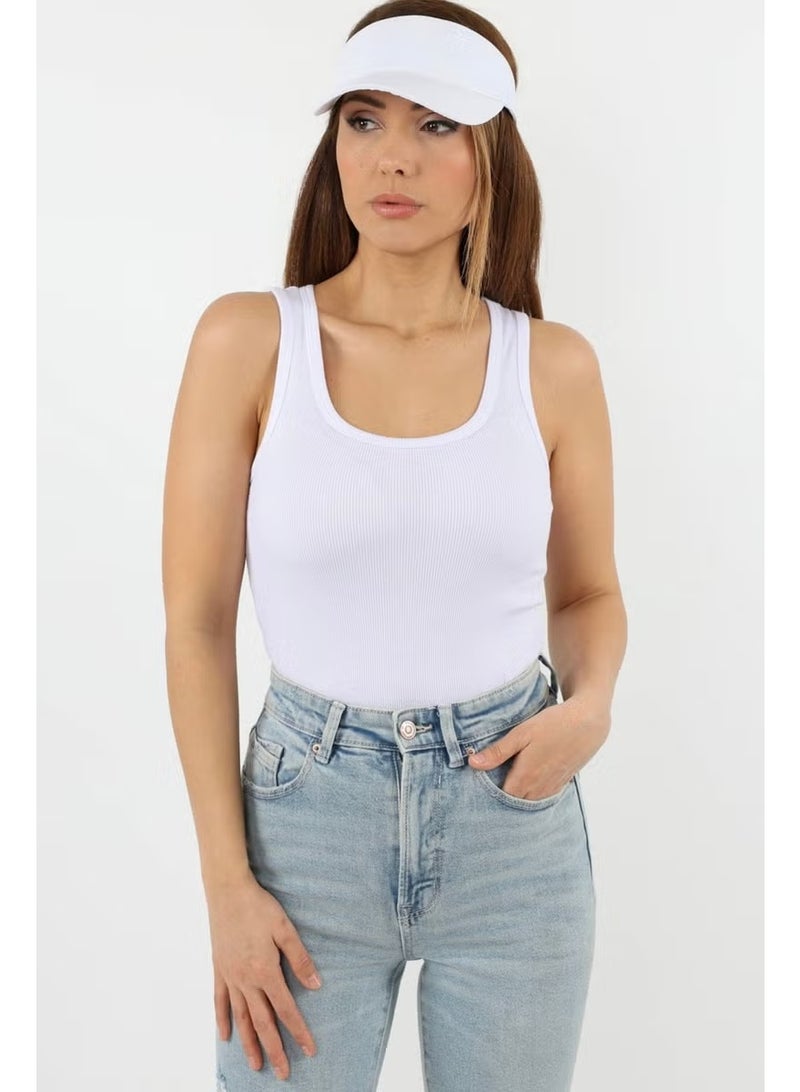 Ritnice Women's Cotton Premium Texture White Cotton Basic Ribbed Undershirt - Image 5