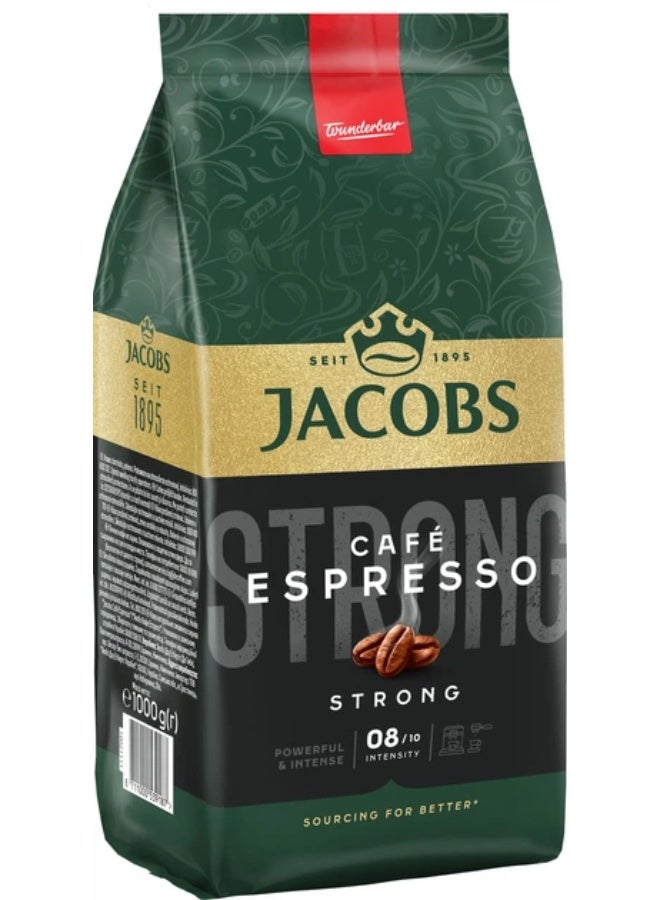 Jacobs Café Espresso Strong Coffee Beans 1kg - Image 2