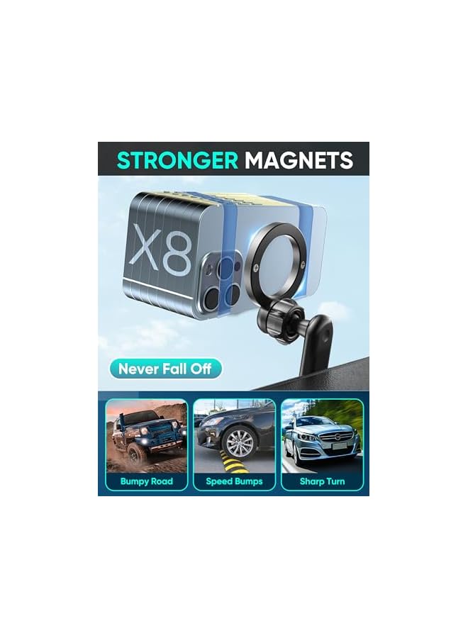 Green Tiger SDLOGAL for MagSafe Car Mount - [Super Magnets] Magnetic Car Phone Mount, Air Vent Phone Holder Car, Magnetic Car Mount for iPhone 16 15 14 13 12 Pro Max Plus, Black - Image 5