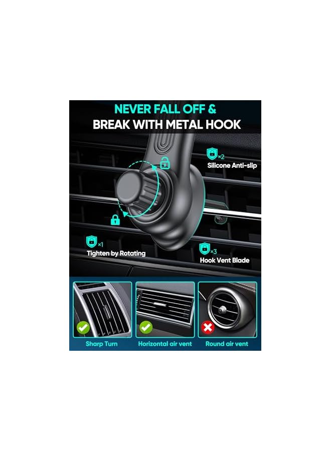 Green Tiger SDLOGAL for MagSafe Car Mount - [Super Magnets] Magnetic Car Phone Mount, Air Vent Phone Holder Car, Magnetic Car Mount for iPhone 16 15 14 13 12 Pro Max Plus, Black - Image 4