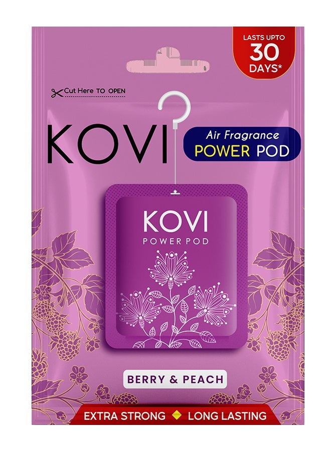 Kovi Air Fragrance Power Pod For Bathroom And Car Long-Lasting Fragrance Of Berry And Peach Infused With Essential Oils Lasts Up To 30 Days 10Gm  - Image 1