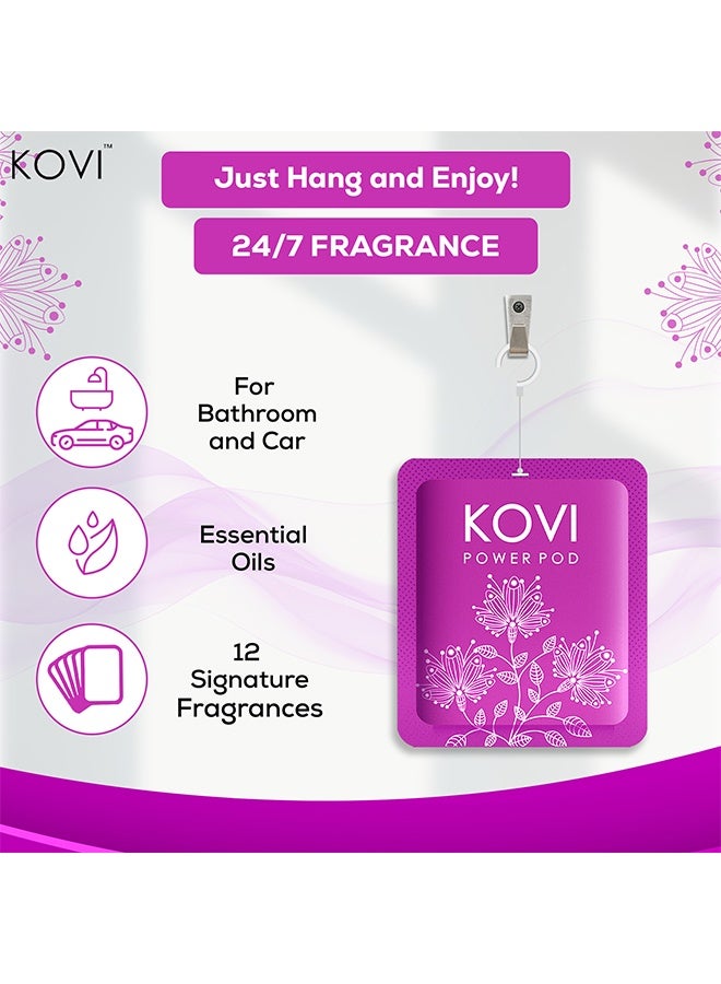 Kovi Air Fragrance Power Pod For Bathroom And Car Long-Lasting Fragrance Of Berry And Peach Infused With Essential Oils Lasts Up To 30 Days 10Gm  - Image 2