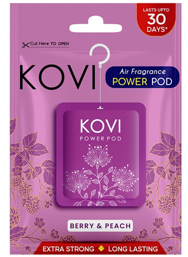 Kovi Air Fragrance Power Pod For Bathroom And Car, Berry And Peach, Infused With Essential Oils, Long Lasting Fragrance, 10Gm - Image 1