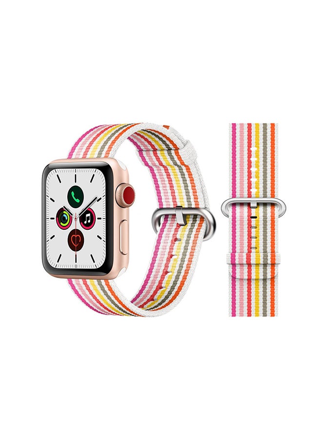 Perfii Replacement Stylish Band For Apple Watch Series 5/4/3/2/144 Red/White/Yellow - Image 2