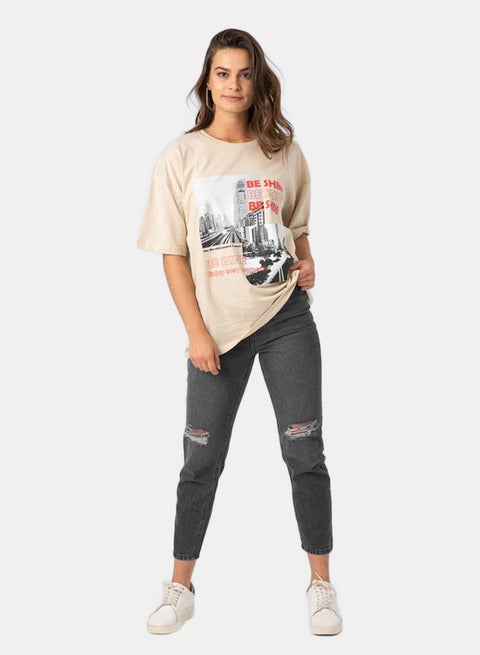 oversize top with front print