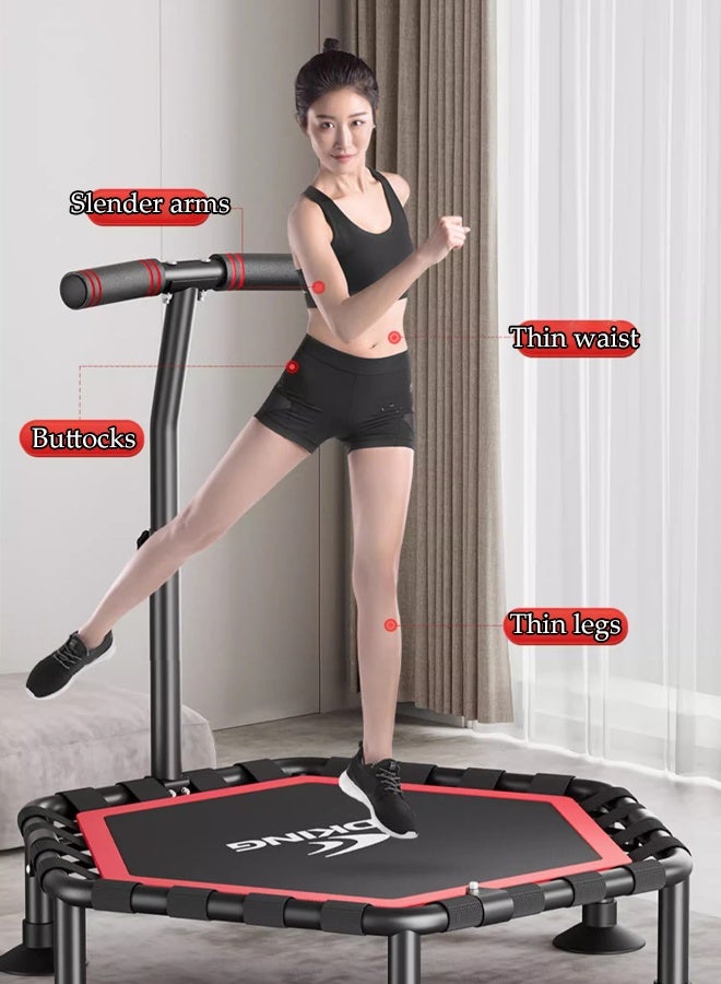 DUNISO 45" Fitness Trampoline,Foldable Rebounder Trampoline with Adjustable Handle Bar,Stable & Quiet Recreational Trampolines，for Outdoor and Indoor Use - Image 3