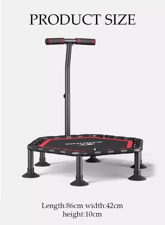 DUNISO 45" Fitness Trampoline,Foldable Rebounder Trampoline with Adjustable Handle Bar,Stable & Quiet Recreational Trampolines，for Outdoor and Indoor Use - Image 2