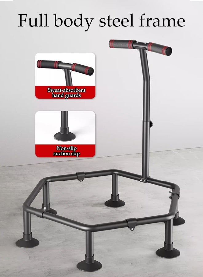 DUNISO 45" Fitness Trampoline,Foldable Rebounder Trampoline with Adjustable Handle Bar,Stable & Quiet Recreational Trampolines，for Outdoor and Indoor Use - Image 5