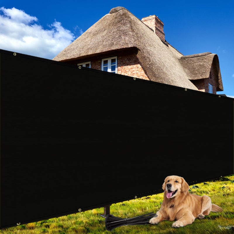 Shade&Beyond 6' X 25' Fence Privacy Screen Heavy Duty 170 GSM Fencing Mesh Shade Net Cover for Wall Garden Yard Backyard Indoor Outdoor Home Decoration, Black - Image 1